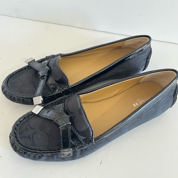 Coach Frida Black Signature Logo Loafer Size 7.5 - Picture 11 of 11